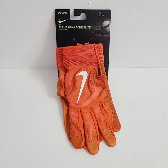 Nike Alpha Huarache Elite Batting Gloves CV0696-844 Size XL Orange